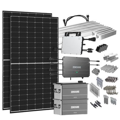 Offgridtec® SolarFlow 880 W HM-800 Balkonkraftwerk mit Speicher und Montageset
