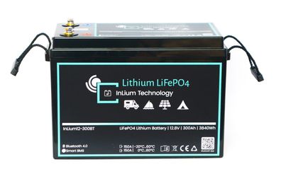 InLium LiFePO4 Akku 12,8V 300Ah inkl. Smart BMS & Bluetooth App Arctic