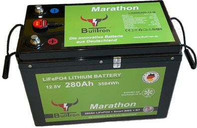 Bulltron 280Ah Marathon Polar LiFePO4 12.8V Akku mit BMS und Bluetooth