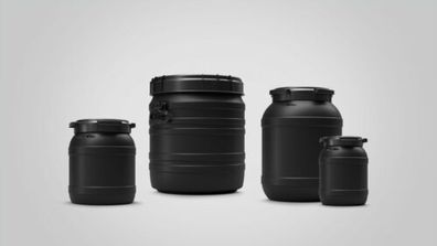CurTec 6 - 55 Liter UV-beständiges Drehbares Deckelfass schwarz