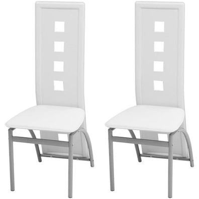 Esszimmerstühle 2 Stk. Weiß Kunstleder