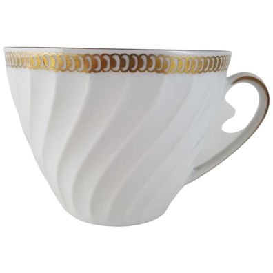 Kaffeetasse 6,5 cm Gareis Form 640 Rillenrelief Golddekor - Zustand: ...