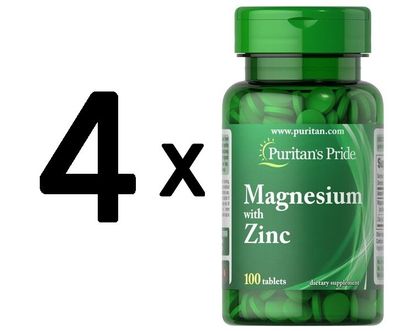 4 x Magnesium with Zinc - 100 tablets
