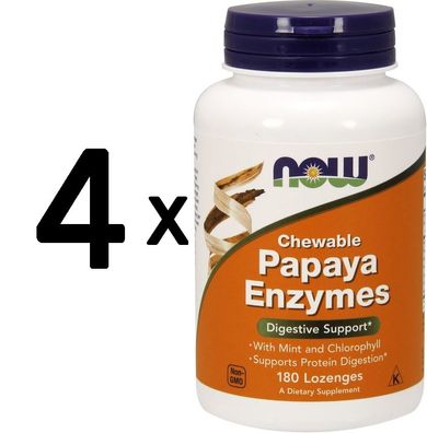 4 x Papaya Enzyme, Chewable - 180 lozenges