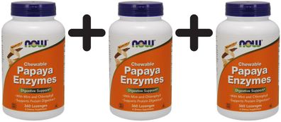 3 x Papaya Enzyme, Chewable - 360 lozenges