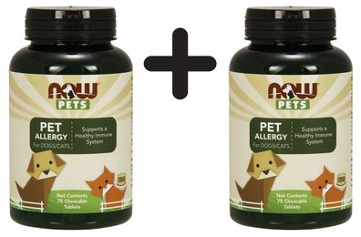 2 x Pets, Pet Allergy - 75 chewable tablets