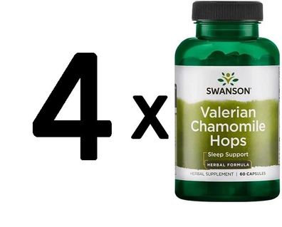 4 x Full Spectrum Valerian, Chamomile & Hops - 60 caps