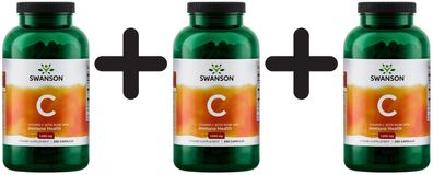 3 x Vitamin C with Rose Hips, 1000mg - 250 caps