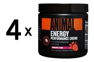 4 x Animal Energy Performance Chews, Pomberry - 120 chewable tabs