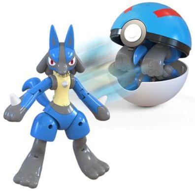 Lucario Action-Figur mit Pokéball - Pokemon Spielzeug Figur mit Pokeball