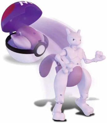 Mewtu Action-Figur mit Pokéball - Pokemon Spielzeug Figur mit Pokeball