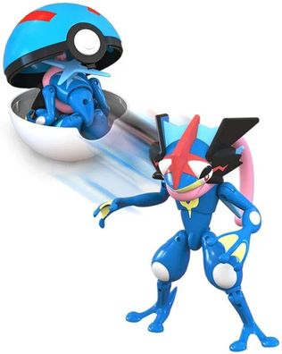 Quajutsu Greninja Action-Figur mit Pokéball - Pokemon Spielzeug Figur mit Pokeball