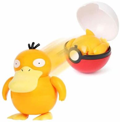 Enton (Psyduck) Action-Figur mit Pokéball - Pokemon Spielzeug Figur mit Pokeball