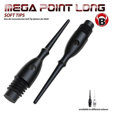 BULL'S Mega Point Tips Long 6mm(2BA), schwarz / Inhalt 1 Stück