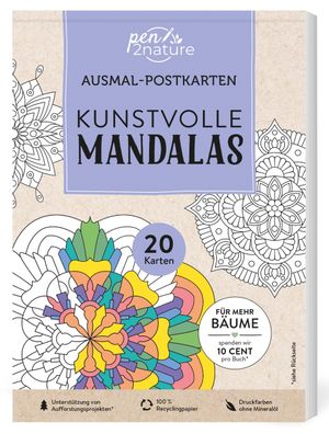 Ausmal-Postkarten Kunstvolle Mandalas | 20 Karten, Pen2nature