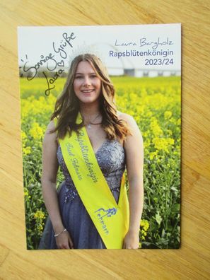 Rapsblütenkönigin Insel Fehmarn 2023/2024 Laura Bargholz - handsigniertes Autogramm!!