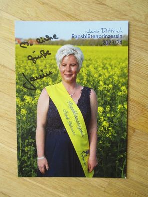 Rapsblütenprinzessin Insel Fehmarn 2023/2024 Janin Dittrich handsigniertes Autogramm!