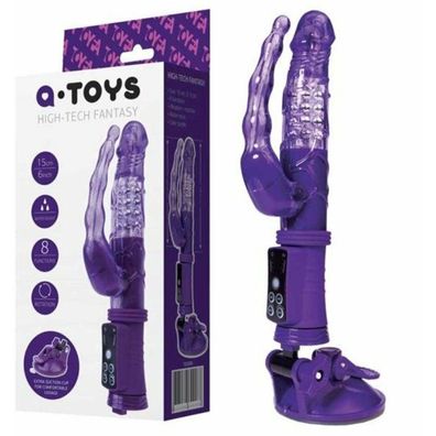 A-TOYS, Anal-Vaginal-Vibrator auf dem Saugnapf, lila, 22 cm