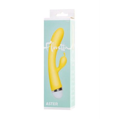 Vibrator mit Klitoris-Stimulator Flovetta von Toyfa Aster, Silikon, gelb, 22 cm