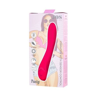 Unrealistisch JOS Twig Vibrator, 5 Vibrationsmodi, Silikon, rosa, 20,5 cm, O 3,4 cm