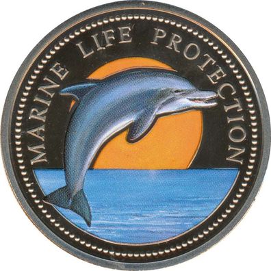 Palau 1 Dollar 1998 PP Marine Life Protection Farbe*