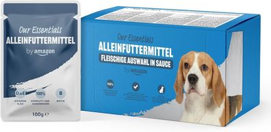 Our Essentials Hundefutter Ausgewachsene Hunde Fleischauswahl in Sauce 12 x 100g