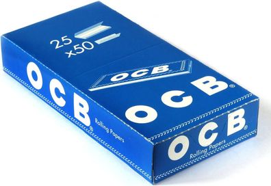 OCB Blau Kurz Rolling Papers Drehpapier Blättchen 25er Pack 25 x 50 Blatt