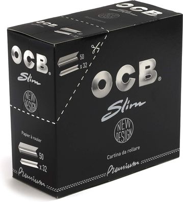 OCB Premium Slim Papers 2000 50 Heftchen 32 Blatt Langes Papier Zigarrenzubehör
