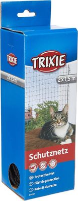 Trixie 44301 Schutznetz Balkonschutz Netz Katze Hund Haustier 2 x 1,5 m Schwarz