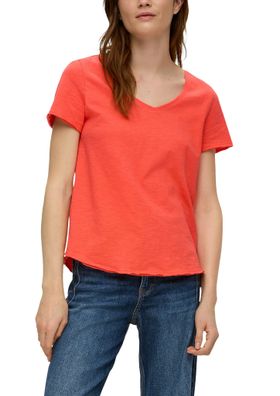 s. Oliver T-Shirt mit V-Ausschnitt in Orange