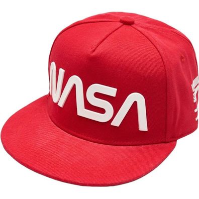 Nasa Caps Kappen Mützen Hüte Nasa Rote Snapback Cap mit 3D Gummi Patch Logo