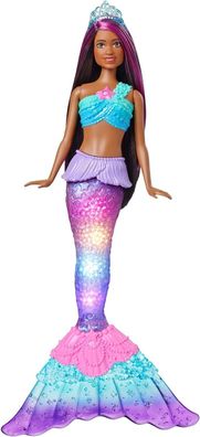 Barbie HDJ37 Brooklyn Zauberlicht Meerjungfrau Puppe 30cm Braune Haare Spielzeug