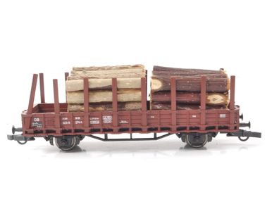 Roco H0 46031 Güterwagen Rungenwagen mit Holzladung 323 0 274-5 DB / NEM