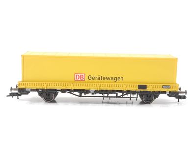Roco H0 46813 offener Güterwagen Rungenwagen mit Container "H. F. Wiebe" / NEM