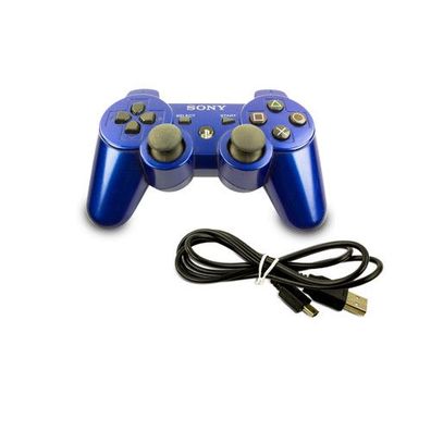 Original PS3 Wireless Dualshock 3 Controller in Blau - Ps3 + Usb Ladekabel