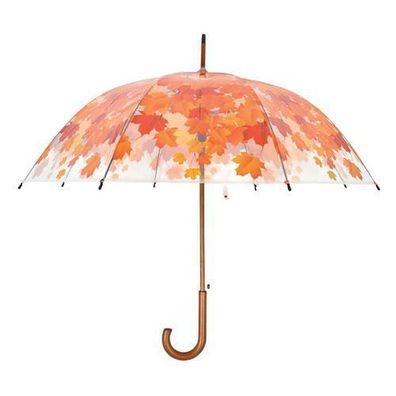 Regenschirm mit Vogeldruck Grün Violet Blätter Regenschutz Dekoschirm Dekorative Deko