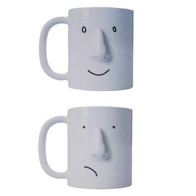 Porzellan Stimmungstasse Kaffeetasse Tee Tasse Kaffeebecher mit Gesicht Stift