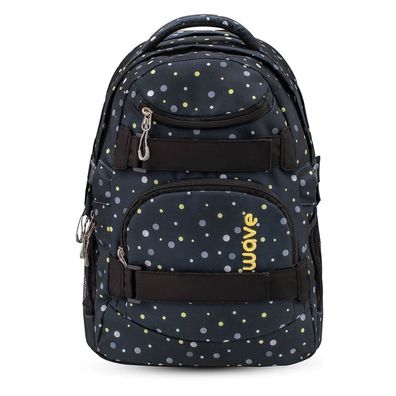 Wave Infinity Schulrucksack "Black and Yellow Dots"