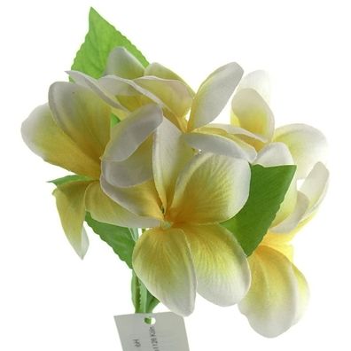 GASPER Frangipani - Plumeria Gelb & Weiß 32 cm - Kunstblumen