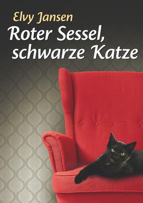 Roter Sessel, schwarze Katze, Elvy Jansen