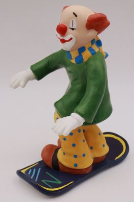 Goebel Porzellan Figur Happy Clowns - Alberto mit Snowboard 14,5 cm Top! #W