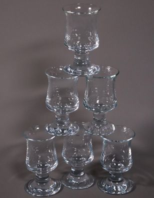 Holmegaard Kristall Grogglas Set mit 6 Gläsern H 10,5 cm mit Boden-Signatur #X