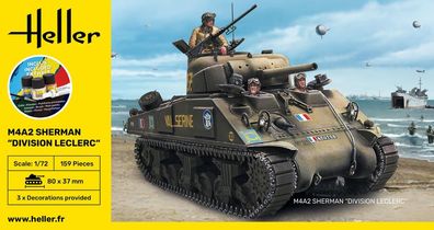 Heller 1:72 56894 Starter KIT M4A2 Sherman Division Leclerc (deco. FR KIT