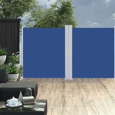 Ausziehbare Seitenmarkise Blau 140 x 600 cm
