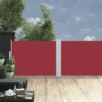 Ausziehbare Seitenmarkise Rot 120 x 1000 cm
