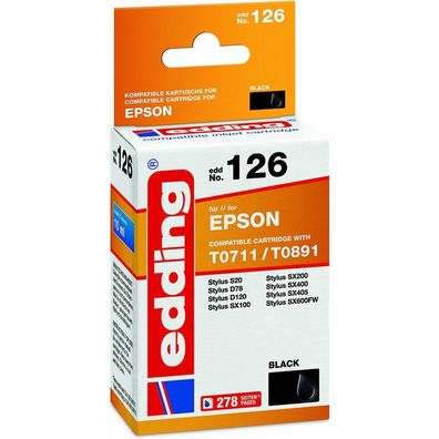 edding EDD-126 schwarz Tintenpatrone ersetzt EPSON T0711/ T0891