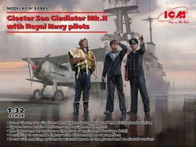 ICM 1:32 32045 Gloster Sea Gladiator Mk. II with Royal Navy pilots