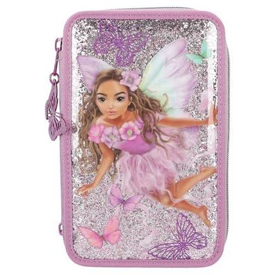 TOPModel Fairy Love - Gefüllte 3-Fach Federtasche in Mauve mit Model-Motiv