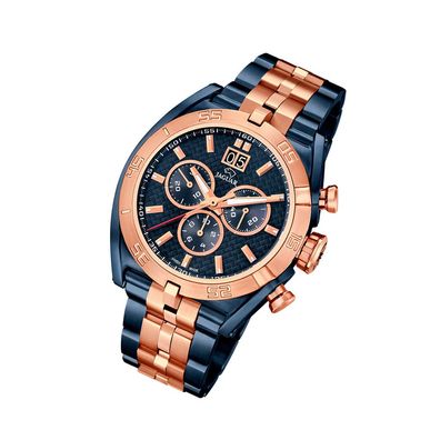 Jaguar Edelstahl Herren Uhr J810/1 Armbanduhr blau rosé Special Edition UJ810/1