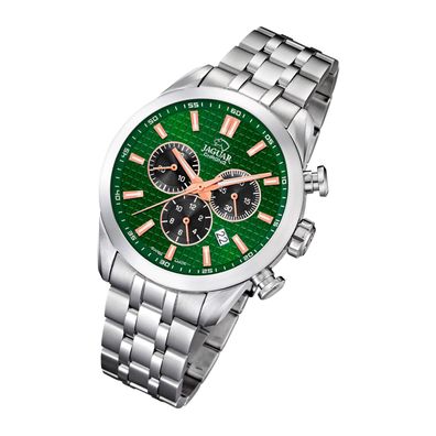 Jaguar Edelstahl Herren Uhr J865/3 Chronograph Sport Armbanduhr silber UJ865/3